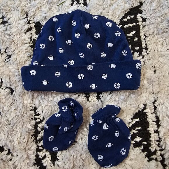 Gerber Baby Boy 5 piece Hat and Mitten Set 0-6 Months - Picture 5 of 11